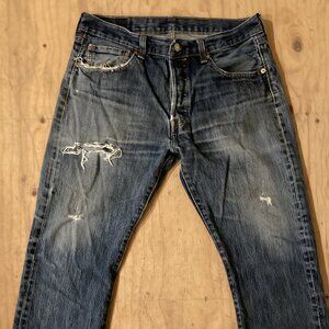Vintage Levi 501 Jeans-Natural Distress Denim-Vintage Denim